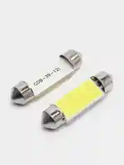 Автолампа диод T11(C5W) 12V 6W 1 COB диод 1-конт 39 мм, белая, SKYWAY салон, номер