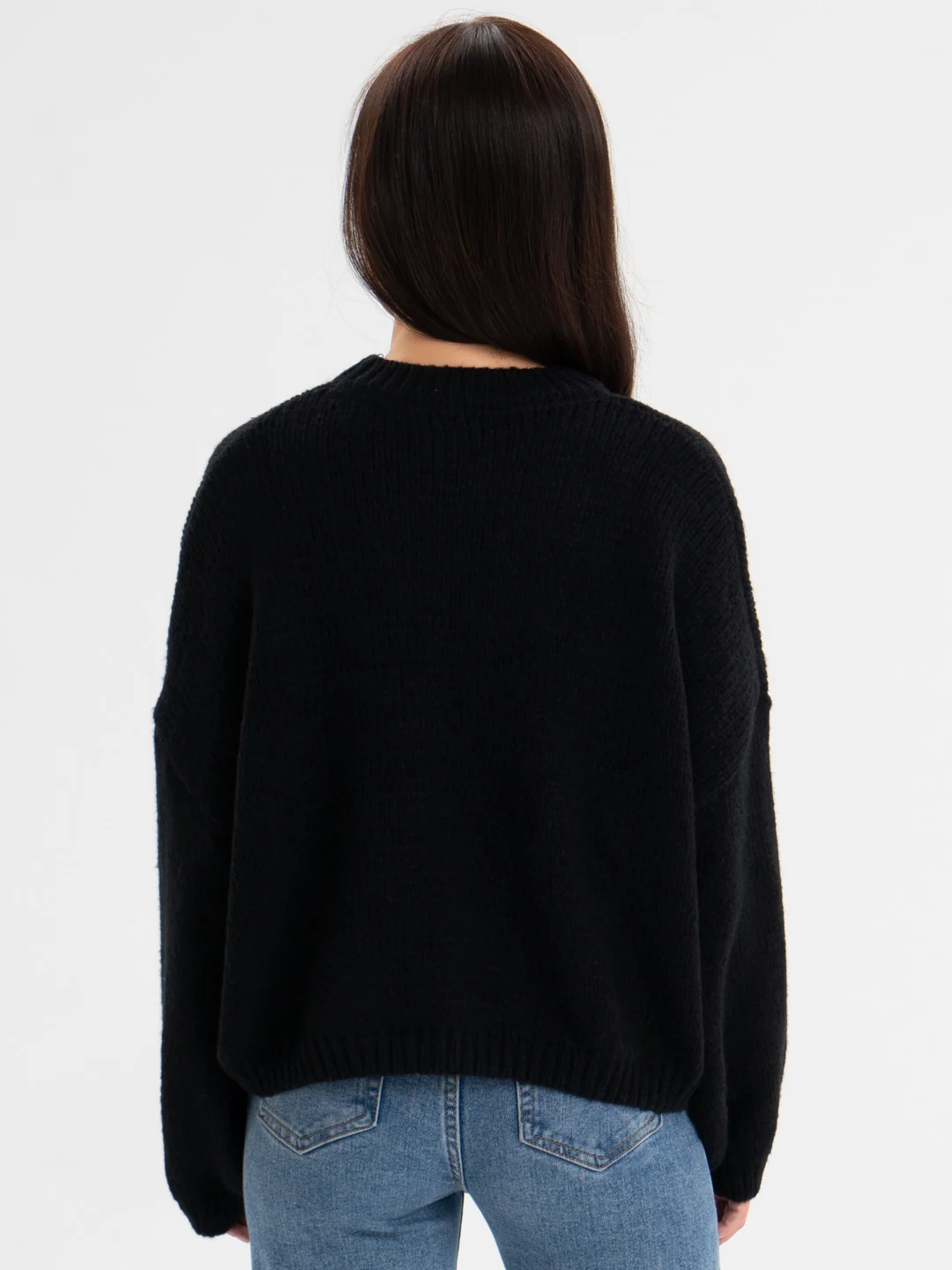 Белый свитер женский модный, уютный, теплый, однотонный, оверсайз/oversize, единый размер