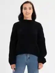 Черный свитер женский модный, уютный, теплый, однотонный, оверсайз/oversize, единый размер