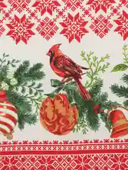 Вишнёвый полотенце кухонное из рогожки "Новый год"