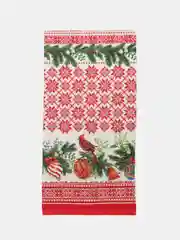 Вишнёвый полотенце кухонное из рогожки "Новый год"