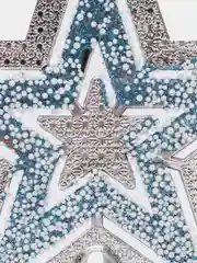 Серебряный наконечник звезда на елку, ёлочное украшение
