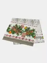 Серый меланж полотенце кухонное из рогожки "Новый год"