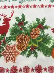 Тёмно-зелёный полотенце кухонное из рогожки "Новый год"