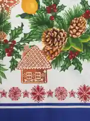 Голубой полотенце кухонное из рогожки "Новый год"