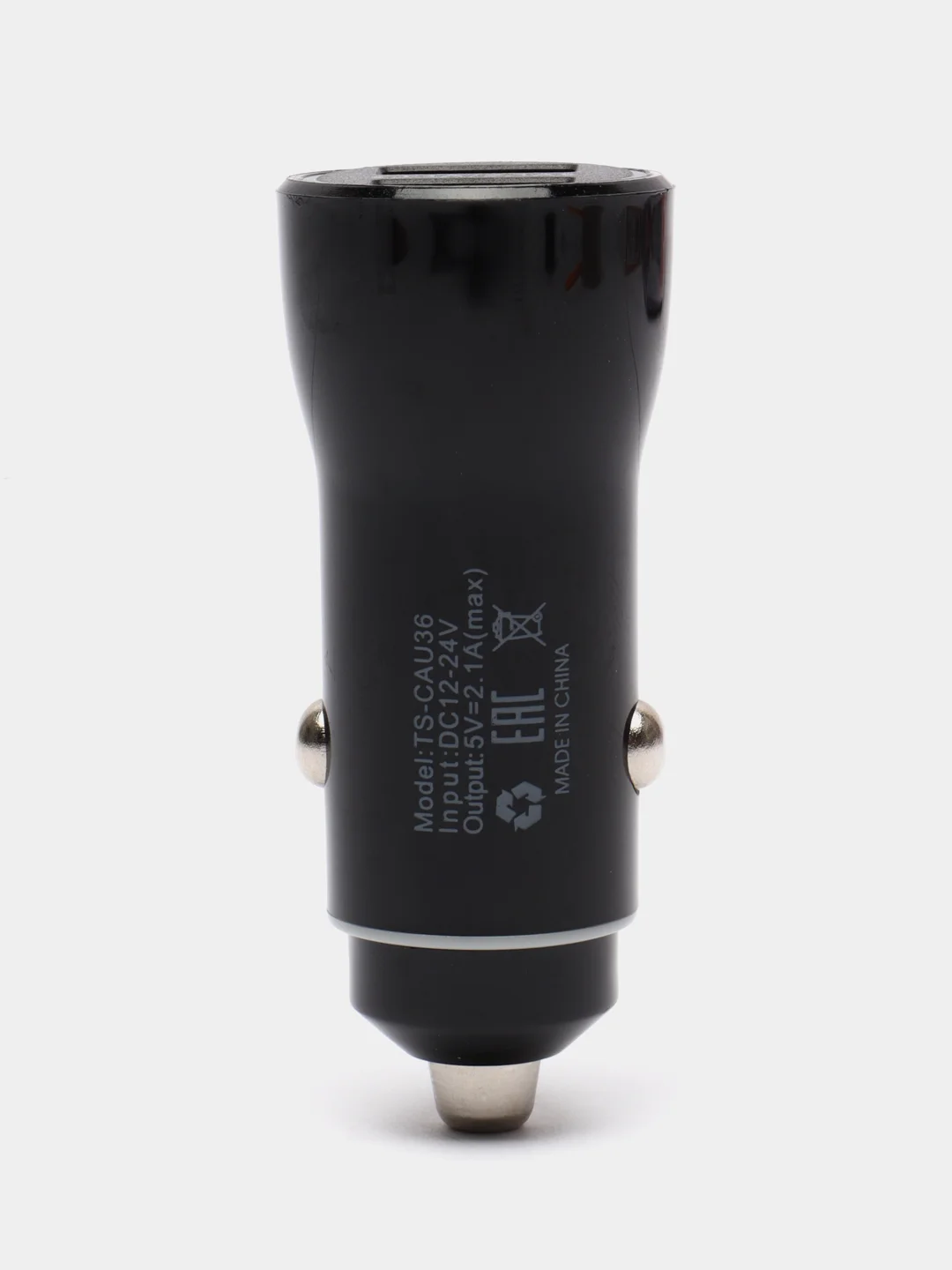 Черный автомобильное зарядное устройство TDS, 2 х USB, 2.1А