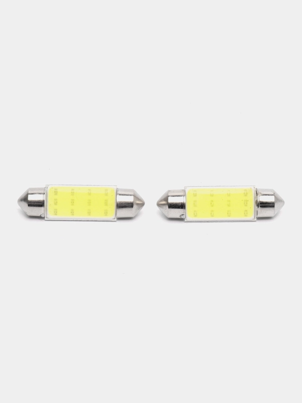 Автолампа диод T11(C5W) 12V 6W 1 COB диод 1-конт 39 мм, белая, SKYWAY салон, номер