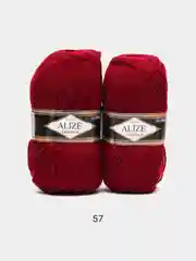 Багровый пряжа Alize Lanagold, комплект 2 штуки, 3 штуки, 49% шерсть, 51% акрил, 100 г, 240 м,Ч1