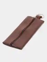 Зеленый ключница кожаная