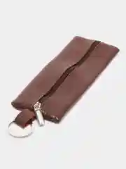 Карамельный ключница кожаная