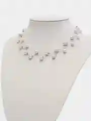 Серебряный ожерелье с бусинами, короткое колье жемчужное, чокер на шею, 2 цвета
