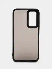 Темно-синий чехол матовый для Samsung Galaxy A54, пластиковый, полупрозрачный, с глянцевой рамкой