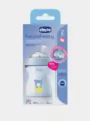 CHICCO Бутылочка Natural Feeling,2мес.+,сил.соска с флексорами,250мл., голубаяNEW