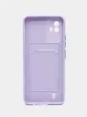 Сиреневый силиконовый чехол для Realme C20/C11 2021, с карманом для карт, прозрачный