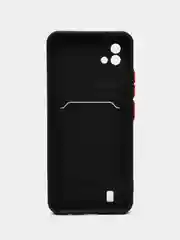 Сиреневый силиконовый чехол для Realme C20/C11 2021, с карманом для карт, прозрачный