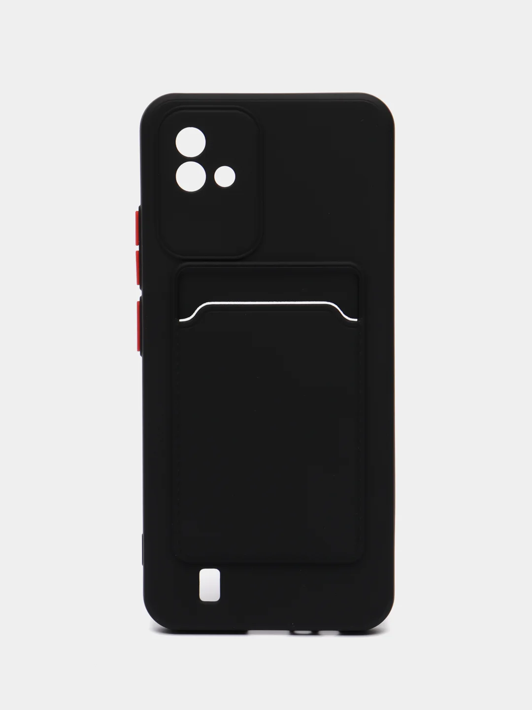Черный силиконовый чехол для Realme C20/C11 2021, с карманом для карт, прозрачный