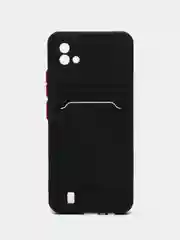 Черный силиконовый чехол для Realme C20/C11 2021, с карманом для карт, прозрачный