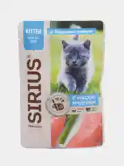 Влажный корм для котят SRIUS кусочки в соусе индейка с курицей, 85 г