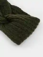 Тёмно-зелёный вязаная повязка на голову