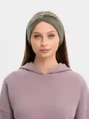 Зелёный хаки вязаная повязка на голову