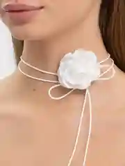 Белый колье на шею с цветком, украшение на шею, чокер с цветком