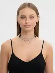Черный кожаный чокер "Сердце"