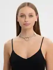 Белый кожаный чокер "Сердце"