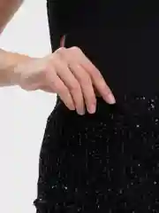 Хром юбка миди с пайетками