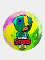 Оранжевый значок, пин на одежду "Brawl Stars", 37 мм., круглый, металлический
