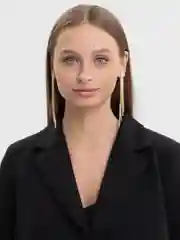 Серьги длинные, сережки висячие со стразами