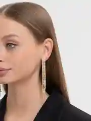 Серьги длинные, сережки висячие со стразами