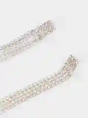 Серебряный серьги длинные, сережки висячие со стразами