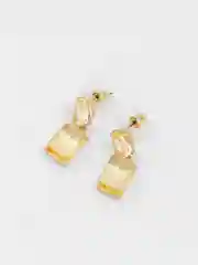 Серьги классические со вставками из желтого стекла
