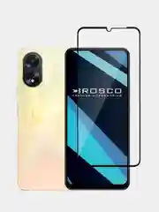 Прозрачный 1-2 шт стекло для Oppo A38, A18 защитное ROSCO прозрачное с олеофобным покрытием и рамкой