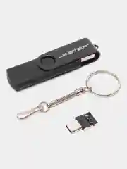 Черный usb флеш-накопитель 3 в 1 для телефона и ПК 8, 16, 32, 64, 128 Гб, флешка Jaster