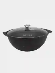Казан для плова KUKMARA АП Темный мрамор, со стеклянной крышкой, 3,5 л