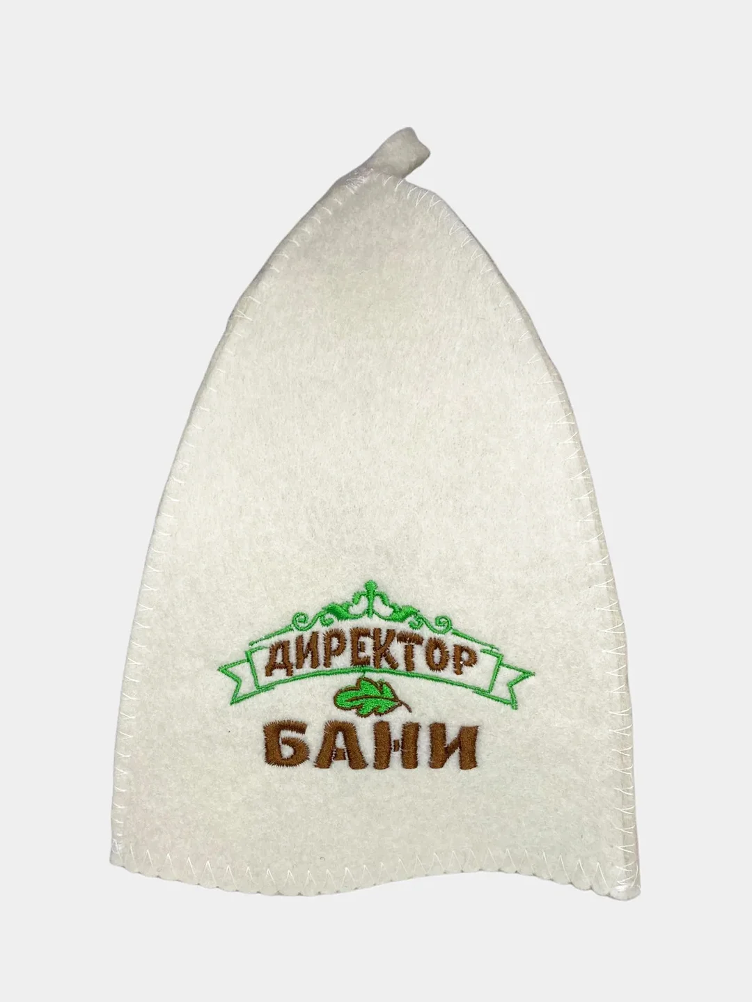 Бежевый шапка банная, классическая, с вышивкой