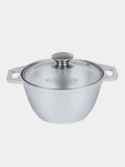 Кастрюля KUKMARA со стеклянной крышкой, 1 л