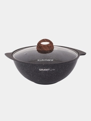 Казан для плова KUKMARA АП линия Granit ultra original, со стеклянной крышкой, 3,5 л