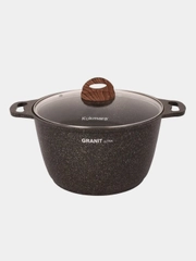 Кастрюля KUKMARA АП линия Granit ultra original, со стеклянной крышкой, 8 л