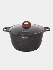 Кастрюля KUKMARA АП линия Granit ultra origina, со стеклянной крышкой, 6 л