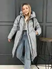 Пуховик зимний, длинный
