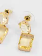 Серьги классические со вставками из желтого стекла