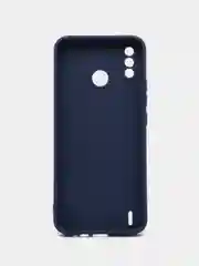Синий чехол силиконовый с принтом и защитой камеры для Tecno Spark 6 Go
