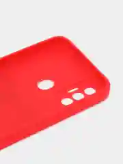 Красный чехол силиконовый с принтом и защитой камеры для TECNO Spark 7