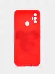 Красный чехол силиконовый с принтом и защитой камеры для TECNO Spark 7