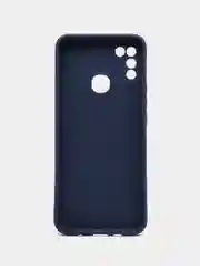Темно-синий чехол силиконовый с принтом и защитой камеры для Infinix Hot 10 Play / Infinix Hot 11 Play