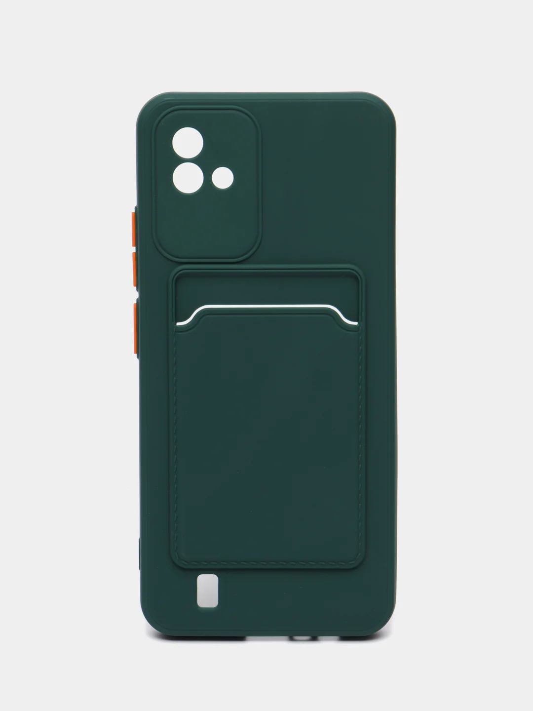 Зеленый силиконовый чехол для Realme C20/C11 2021, с карманом для карт, прозрачный