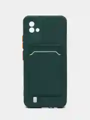 Зеленый силиконовый чехол для Realme C20/C11 2021, с карманом для карт, прозрачный