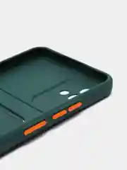 Зеленый силиконовый чехол для Realme C20/C11 2021, с карманом для карт, прозрачный